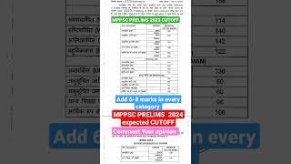MPPSC PRELIMS 2024 expected Cutoff || mppsc 2023 के cutoff से तुलना #mppsc