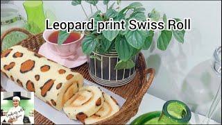 ලෙපර්ඩ් ප්‍රින්ට් ස්විස් රෝල් . Leopard print Swiss Roll