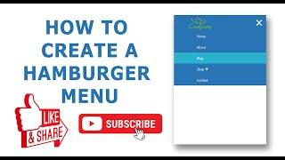 How to create a Hamburger Menu with SOURCE CODE