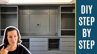 How to Paint Built In Bookshelves and Cabinets - Step by Step DIY