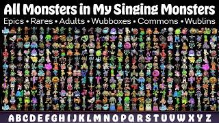 All Monsters in My Singing Monsters by Alphabetical order | All Sounds & Animations (4.3.3)