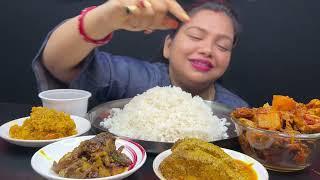 Bigbites,Eating Rice With Sorshe ilish, Ritha  Fish head curry, Macher tel chorchori, Pepe ghonto।।