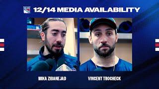 NYR vs LAK: Mika Zibanejad and Vincent Trocheck Postgame Media Availability | Dec. 14, 2024