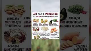 Эти продукты, помогут лучше спать #сон