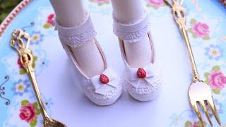 Making Ball Jointed Doll Shoes Inspired by Cake (Strawberry Cake Outfit Part 1/2)