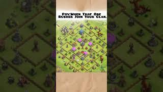 When the Rusher Joins Your Clan  - COC | #clashofclans #cocshorts #shorts