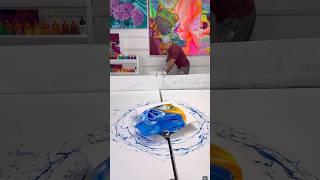 Creating my first painting on my new spin art setup. No longer wasting paint. #spinart #fluidart