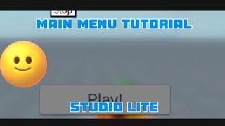 How To Make Main Menu In Studio Lite - Tutorial Guide