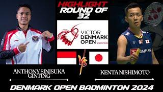 Anthony Sinisuka GINTING (INA) vs Kenta NISHIMOTO (JPN) | BADMINTON DENMARK OPEN 2024 | R32