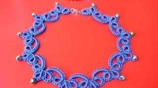 21' TUTORIAL COLLANA CHIACCHIERINO AD AGO EASY NECKLACE NEEDLE TATTING Frivolitè Encaje фриволите