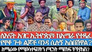 ለእናት አገር ኢትዮጵያ-ከአማራ የተጻፈ/እኔ እምልሽ ኢትዮጵያዬ..የዋቆ ጉቱ ልጆች ባንዳ ሲሉኝ አስበሽዋል?/አማራው የማይሳተፍበትን ጦርነት ማሸነፍ ትችያለሽ?