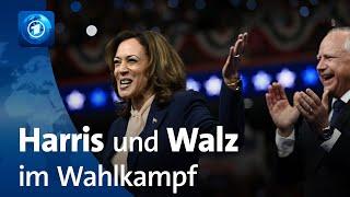 US-Präsidentschaftswahl: Wahlkampf von Harris und Walz im Gang