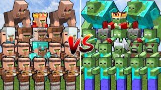 All MINECRAFT VILLAGERS vs ALL MINECRAFT ZOMBIES | Minecraft Mob Battle