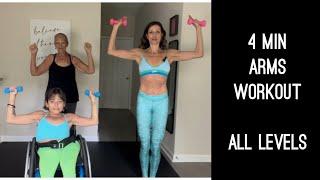 4 MIN ARMS WORKOUT | ALL LEVELS FOR TONED ARMS AT HOME