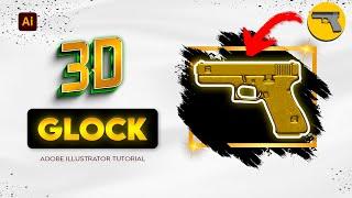 Create a 3D Glock using Adobe Illustrator | Illustrator tutorial 2023 | MJ Graphics