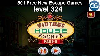 [Walkthrough] 501 Free New Escape Games level 324 - Vintage house escape part 2 - Complete Game