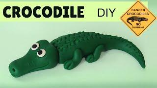  How to Make a CROCODILE - How to Make Easy Polymer Clay, Fondant cake topper Tutorial DIY