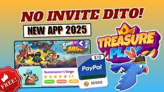 NEW APP 2025:NO INVITE TO EARN 500 PESOS| no investment|TREASURE PLAY APP#moneymakingapps#earningapp