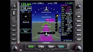 Avidyne IFD550 LPV Approach using SVS