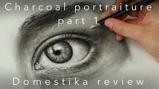 Domestika review - online art course (not sponsored)  Artistic Charcoal Portraiture (part 1)