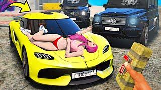 СЛЕЖУ ЗА КРАСОТКОЙ НА ЗОЛОТОЙ МАШИНЕ В ГТА 5 МОДЫ! ОБЗОР МОДА В GTA 5! ВИДЕО ГТА ИГРЫ MODS