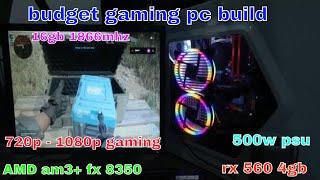 white budget gaming pc build AMD am3+ fx8350 16gb ram 500w psu M5A99FX R2.0 rx560 pulse 4gb GPU