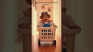 The baby Learns to Drive - The daily adventure of blue boy #learn #drive #baby