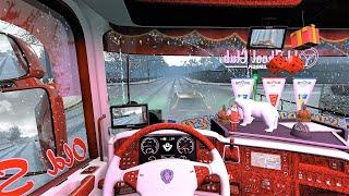 Euro Truck Simulator 2 (v1.36) - Scania RJL Christmas Tuning + V8 Sound + Skin + Interior |Krone DLC