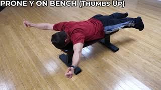 Prone Y on Bench (Thumbs Up)