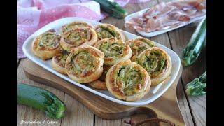 Girelle di sfoglia con zucchine e speck