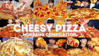 *1 HOUR* CHEESY PIZZA MUKBANG *ASMR* COMPILATION |  BIG BITES | EATING SOUNDS