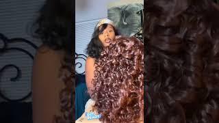 BROWN CURLY WIG WITH BANGS