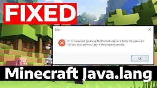 How To Fix Minecraft java.lang.NullPointerException Error