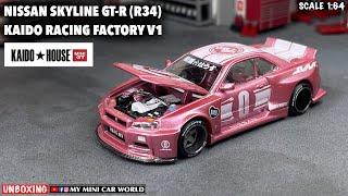 『MY MINI CAR WORLD』UNBOXING MINI GT 1/64 NISSAN SKYLINE GT-R (R34) KAIDO RACING FACTORY V1