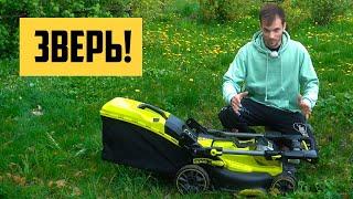 Зверь на одном аккумуляторе для мамы! Бесщеточная газонокосилка Ryobi ONE+ RY18LMX40B