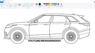 How to draw Range Rover Car step by step in Ms Paint.