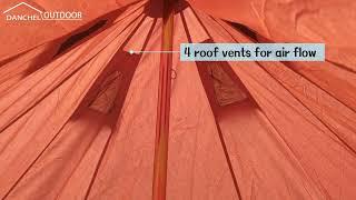 DANCHEL OUTDOOR B5 PROII Canvas Bell Tent with Stove Jack for Glamping