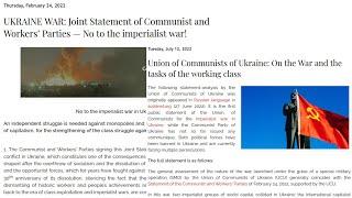 No to the Imperialist War! Union of Communists of Ukraine: "On War & the Tasks of the Working Class"