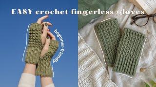 Quick + Easy crochet fingerless gloves that can be made in 5 hours or less!!