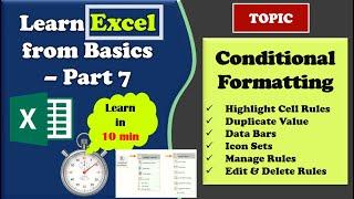 Learn Excel from Basics | Conditional Formatting | Duplicate Value, Data Bars | Part 7