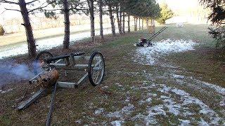 Blackpowder Cannon with Gun Carriage vs. Mower