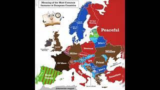 Meaning of the most common surname in European Countries! #map #names #surname #youtubeshorts