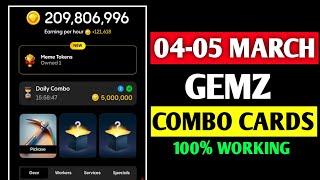 Gemz daily combo today 4-5 March | gemz daily combo card | today Combo gemz