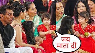 Bipasha Basu With Her Cute Little Daughter DEVI at Kajol Durga Puja 2024