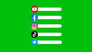 New Social Media Green Screen Youtube fb ig tiktok telegram 2022