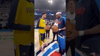 Hali & SGA decide the game ball for Game 1 