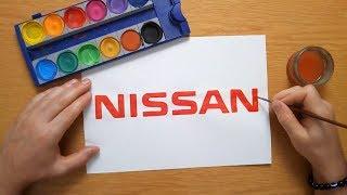 How to draw a Nissan logo - 日産のロゴの描き方