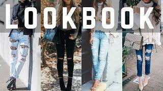 distressed denim, ripped jeans outfit ideas for women 2017/2018