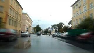 Driving through St. Petersburg, Russia.