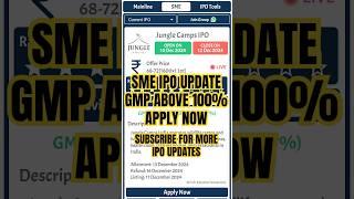 JUNGLE CAMPS SME IPO/ APPLY FOR 100% PROFIT ON LISTING.